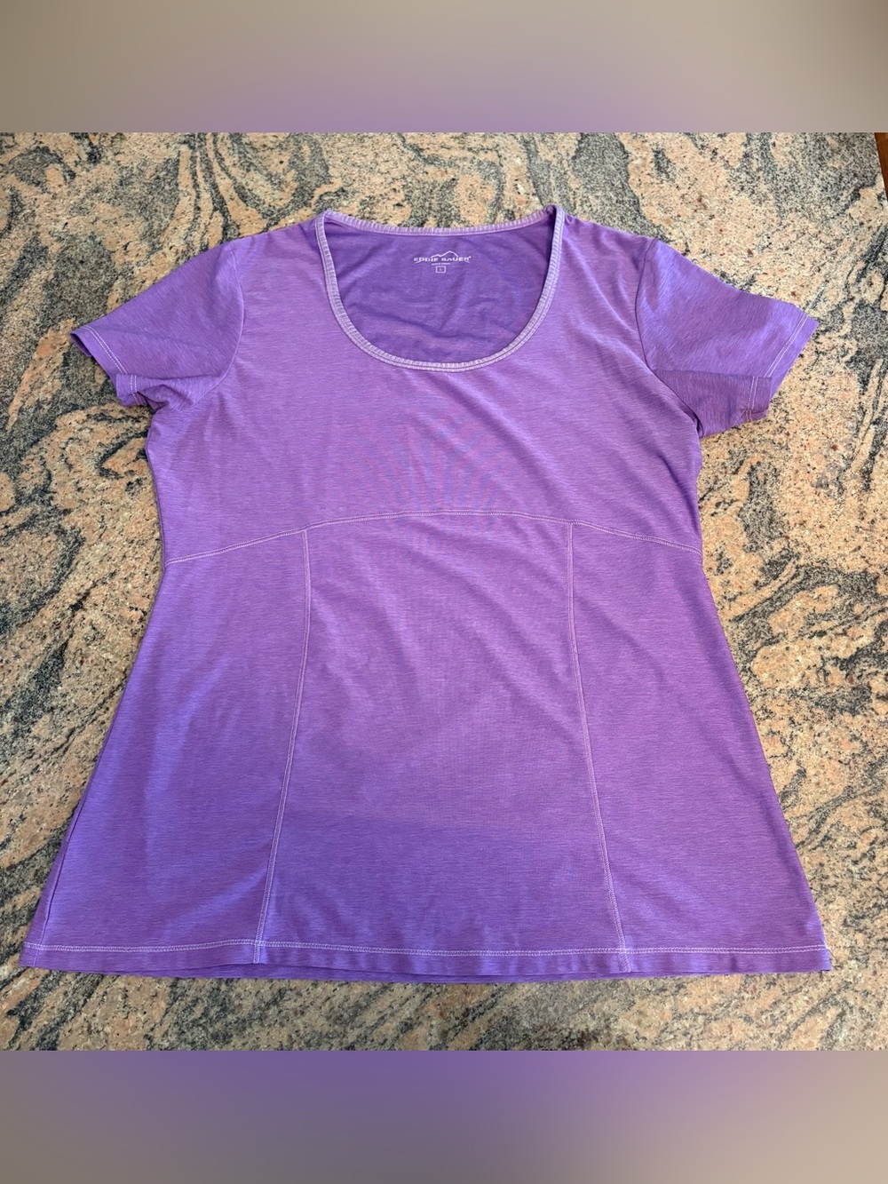 Eddie Bauer Active T-Shirt Size L Purple Short Sleeve Stretch Top